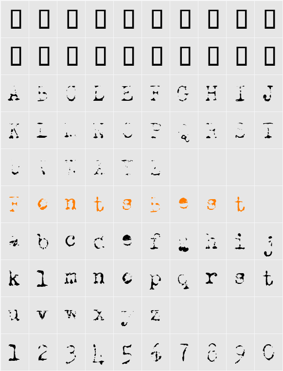 Old Typewriter Character Map