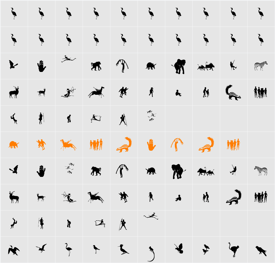 Fonts of Afrika Sample Character Map