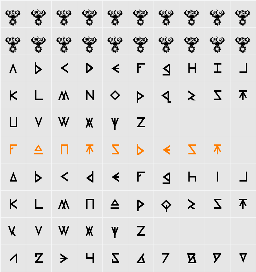 Thors Hammer Character Map