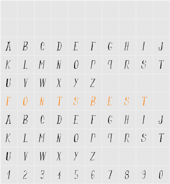 fanfarone-italique Character Map