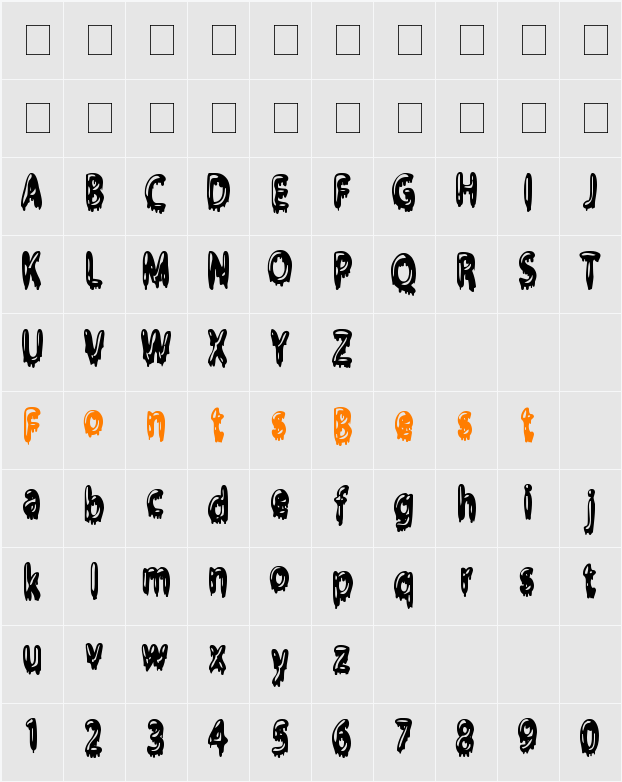 Gloop Character Map