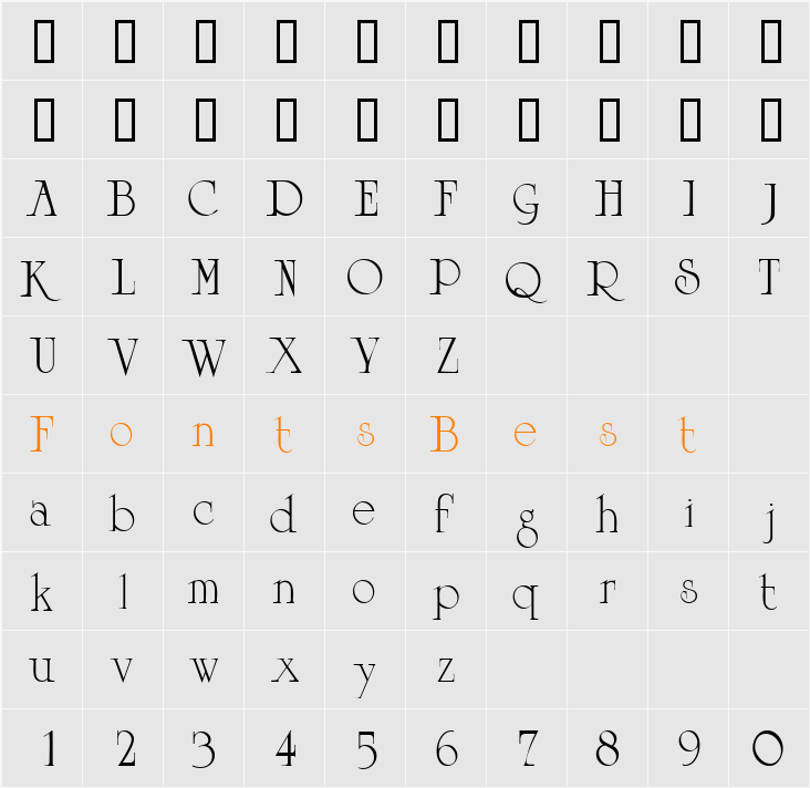 PiquetSSi Character Map