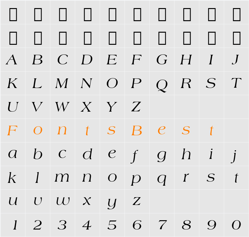 374-CAI978 Character Map