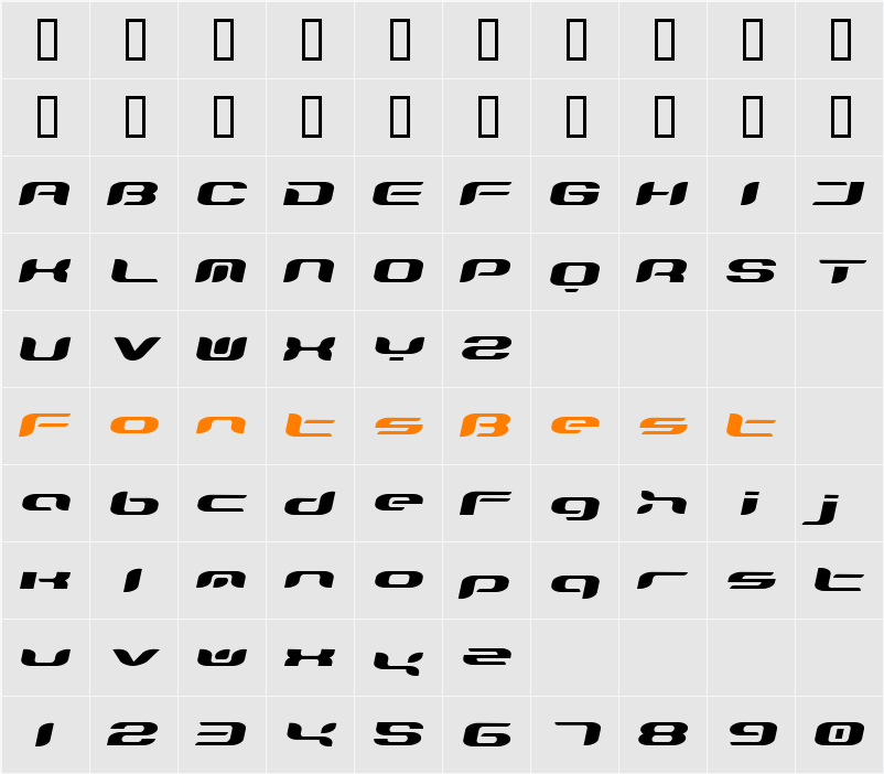 TeknikohlRemix01 Character Map