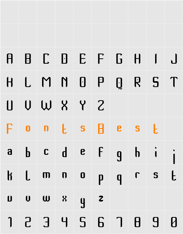 Thempo New St Character Map