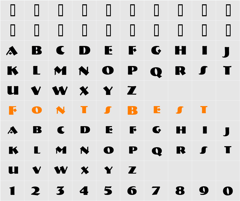 a_BremenCaps Character Map
