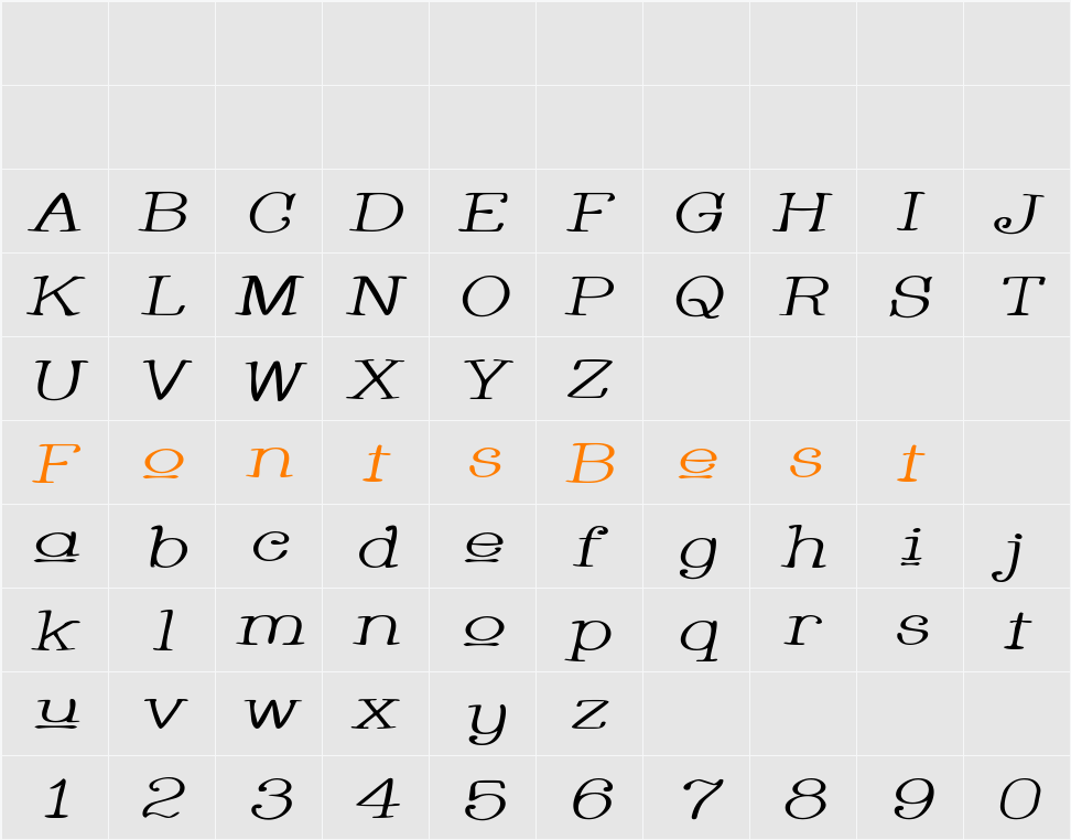 Whackadoo Upper Wide Character Map