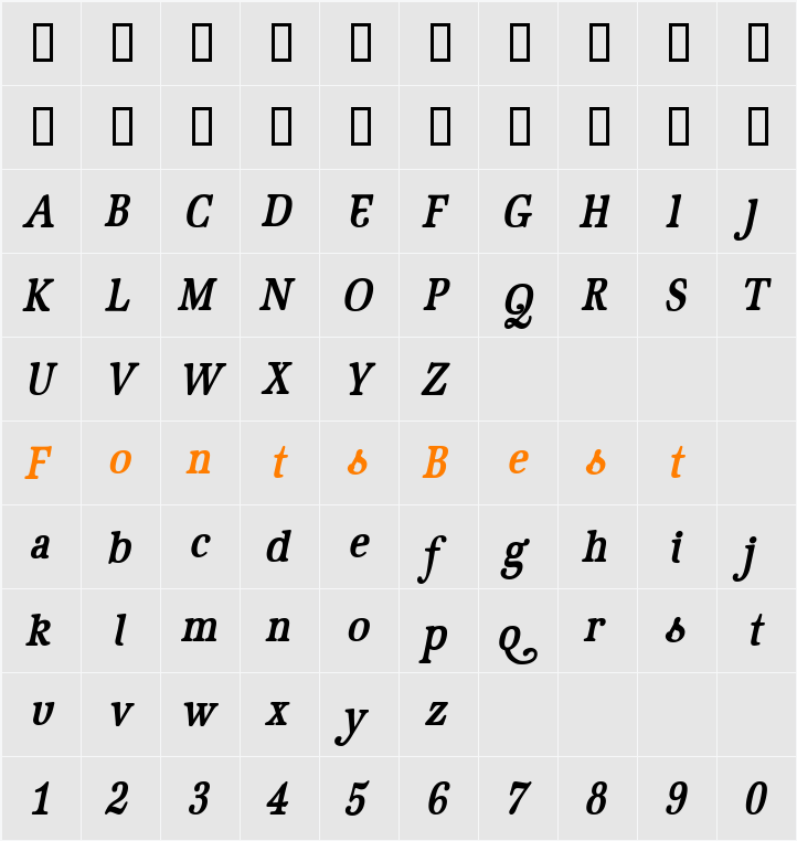 GeistBoldItalic Character Map