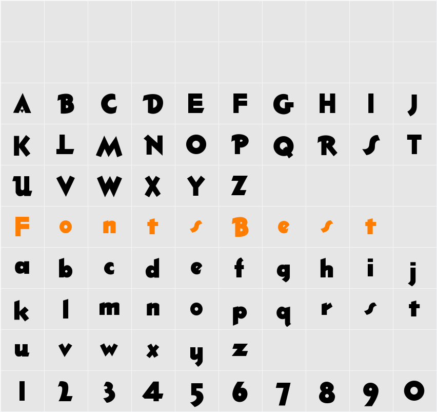 ThickDeco Character Map