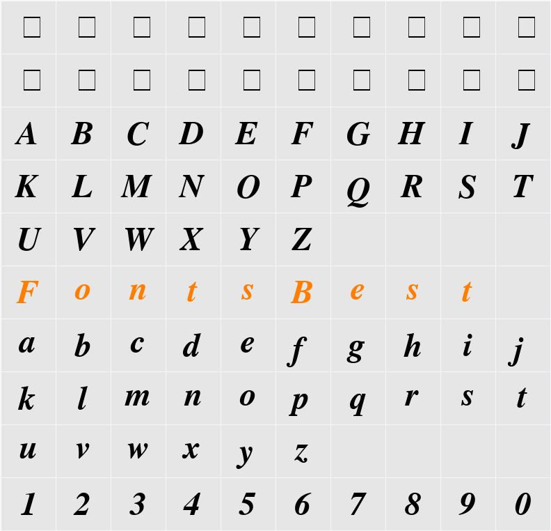 News Serif Character Map