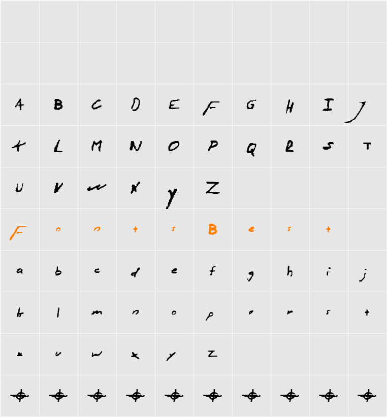 Zodiac hand Character Map
