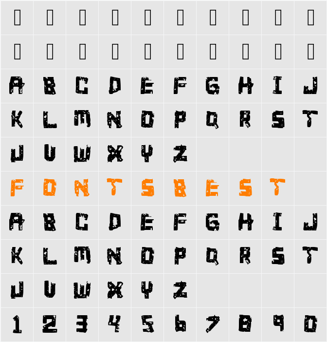 Green_Day_21_Glyphs Character Map