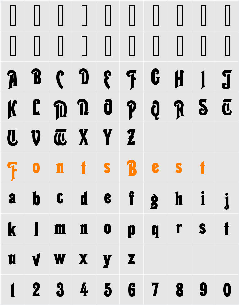 Thaleia Character Map