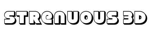 Strenuous 3D Font Image