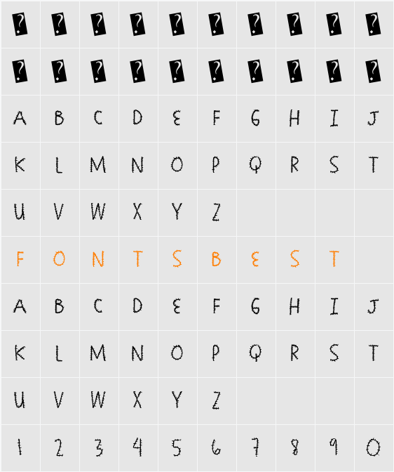 SeamingStitchy Character Map
