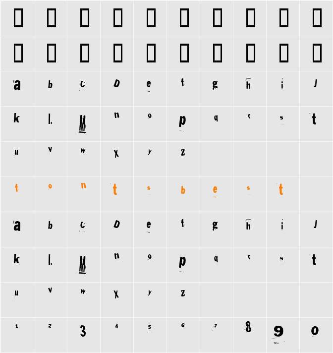 Heliosphan Character Map