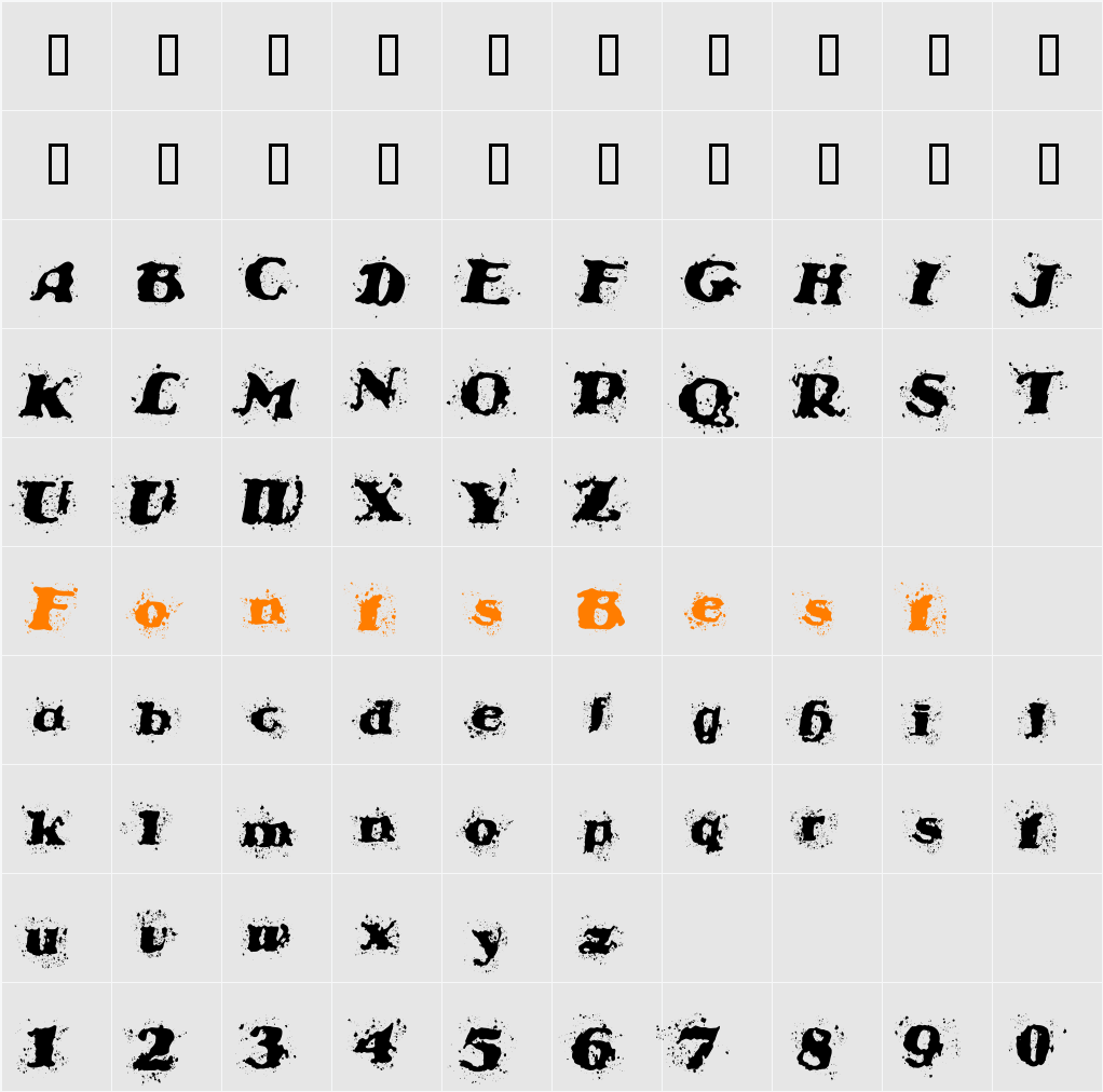 StableNo Character Map