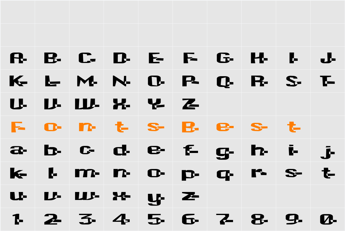 F2FCZYKagoTrans Character Map
