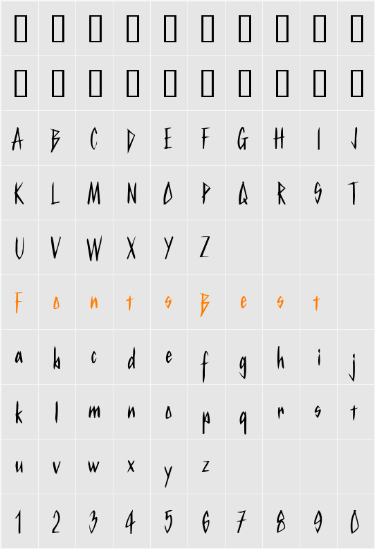 Kurtz Character Map