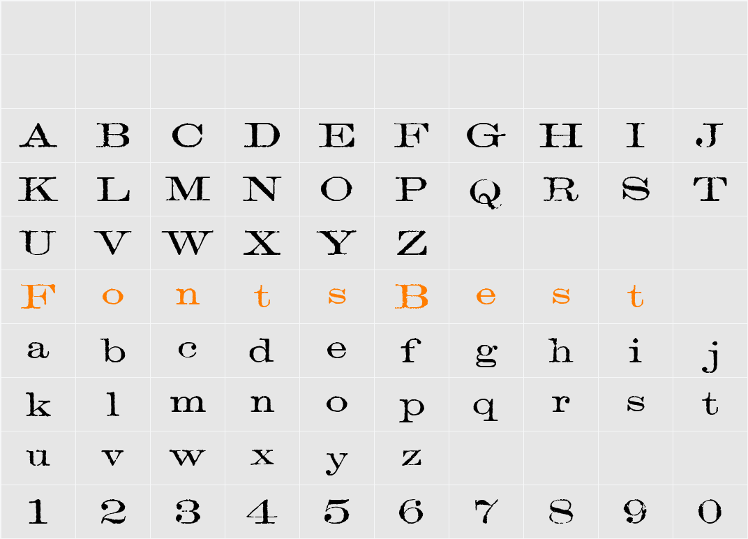 Ophir WF Character Map