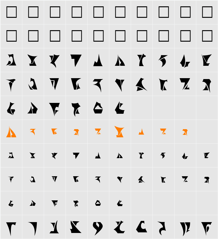 Klingon Character Map