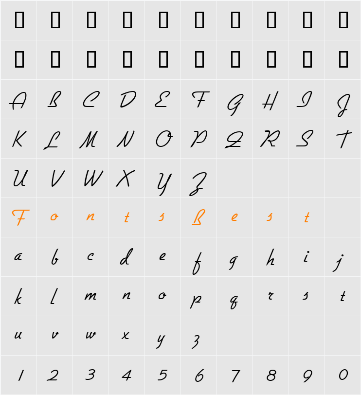 Giulio Character Map