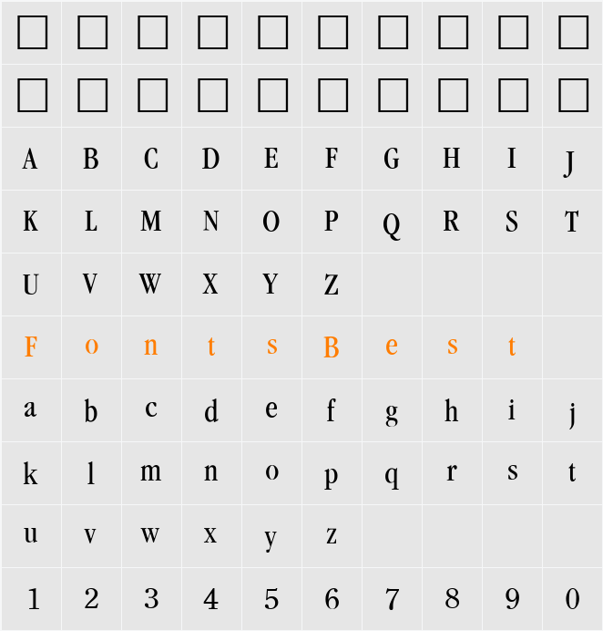 PSL Siara Character Map