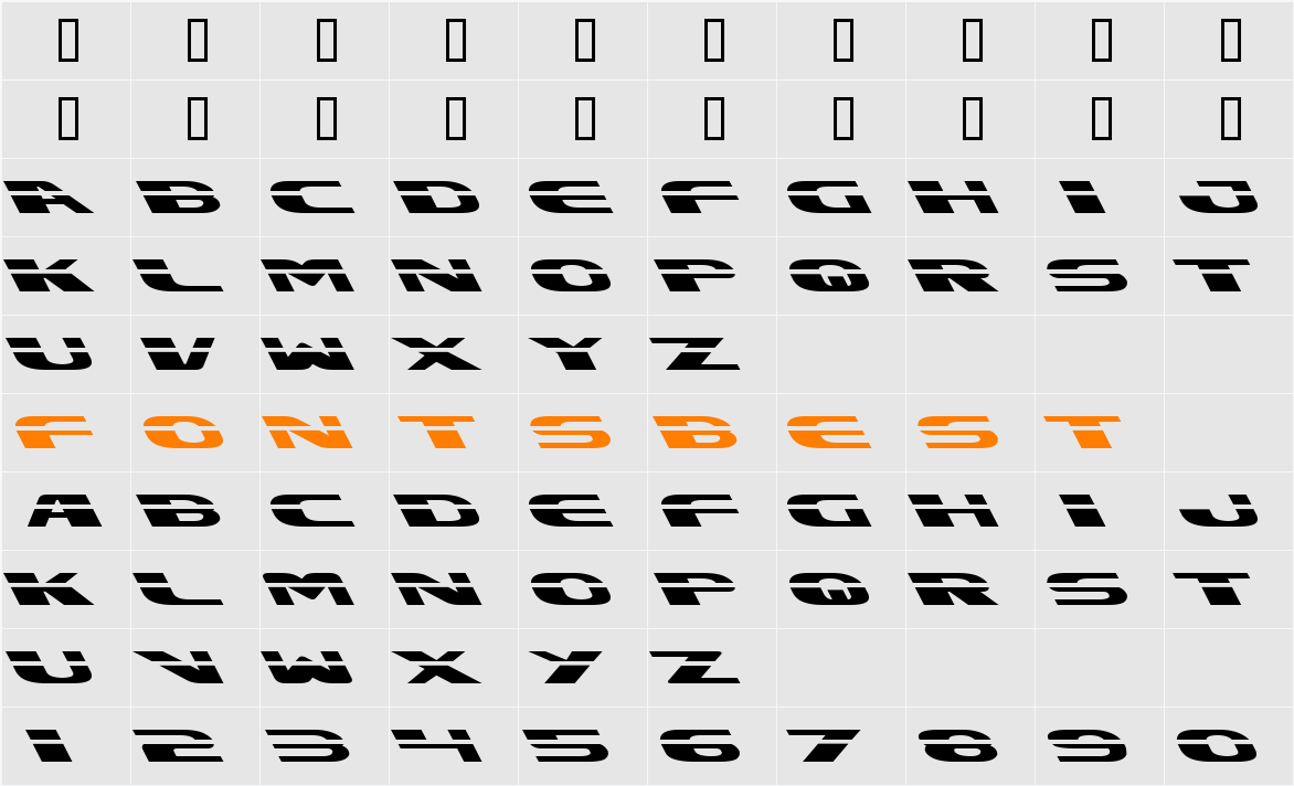 Excelerate Left Character Map