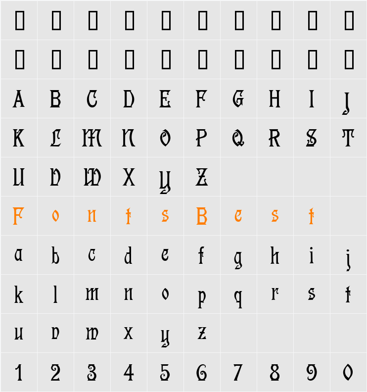 Descant Character Map