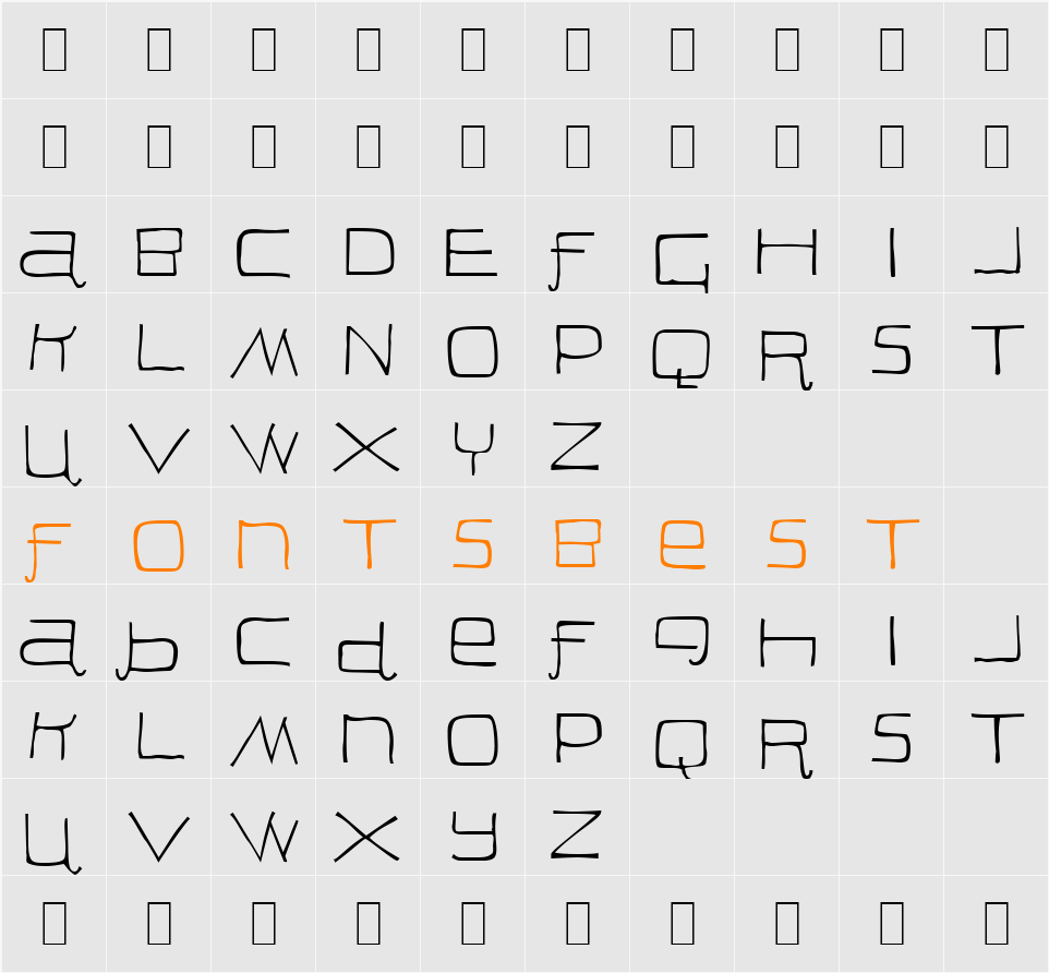 Peon Character Map