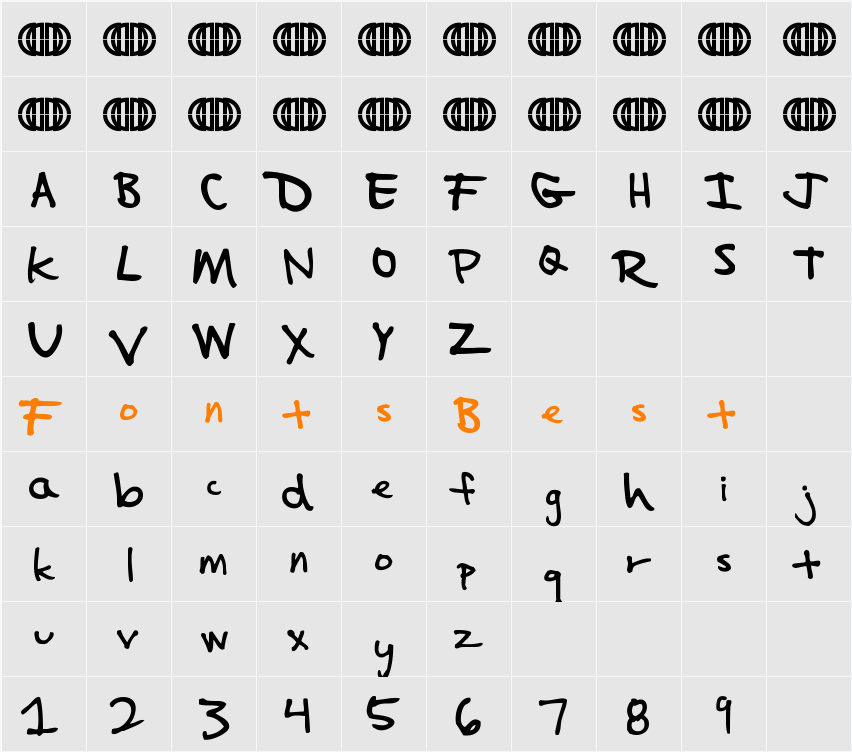 Impalinger Character Map
