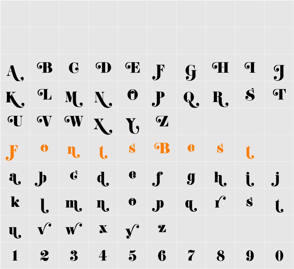 K22 Didoni Swash Character Map