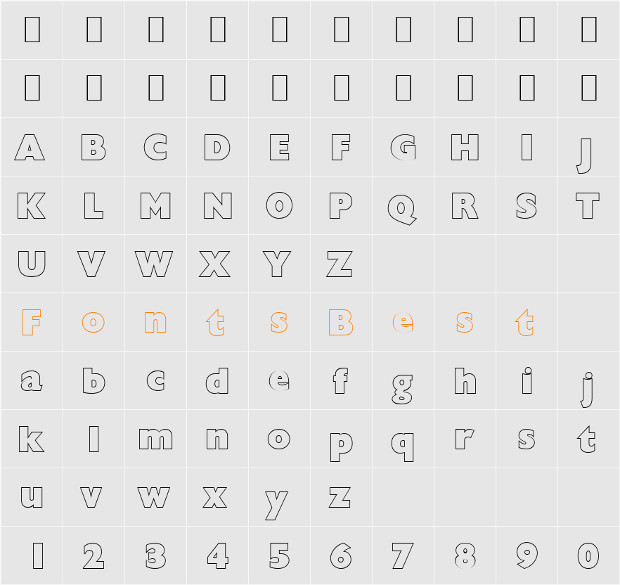 DivadBeckerOutline Character Map