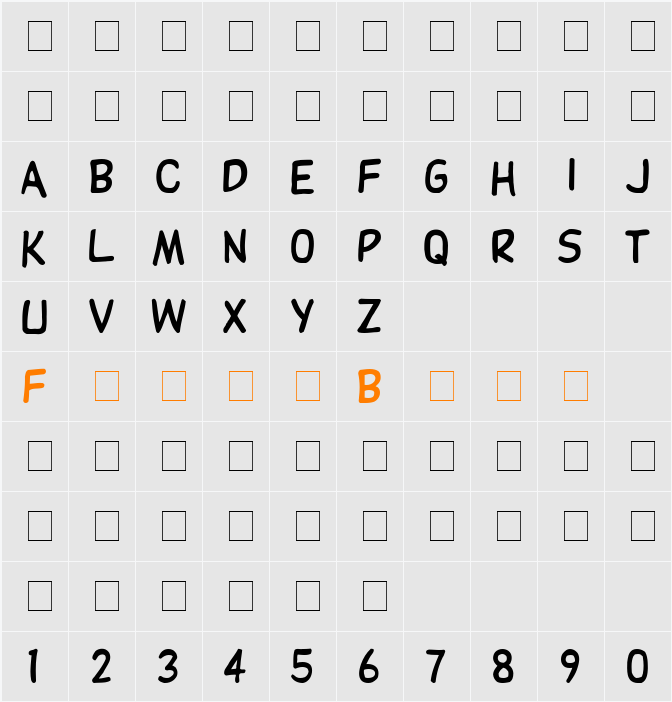 Dibs Display Caps SSi Character Map