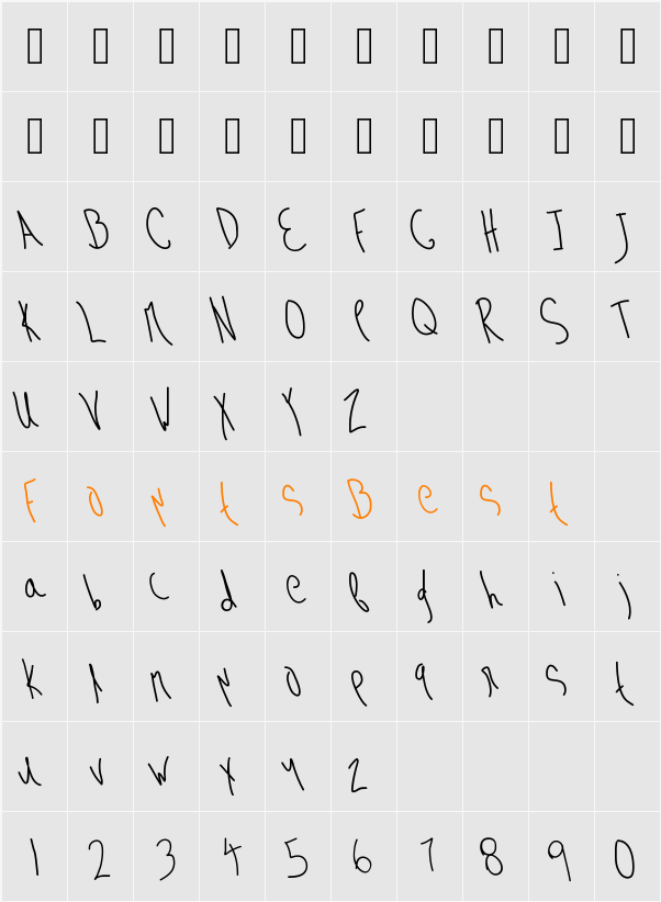 WinebytheGlass Character Map