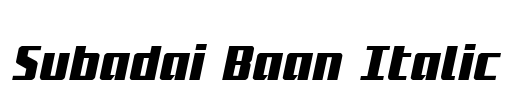 Subadai Baan Italic Font Image