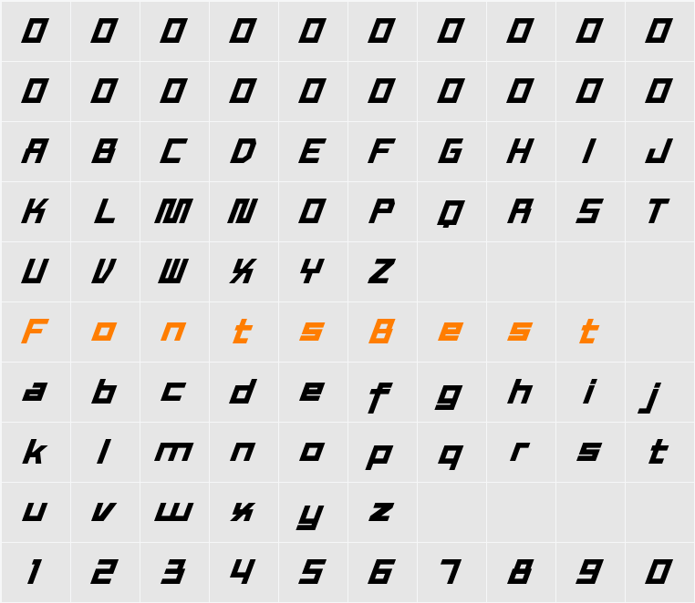 TEX WORK Character Map