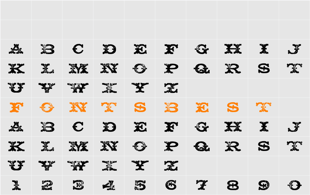 Whitecross WF Character Map