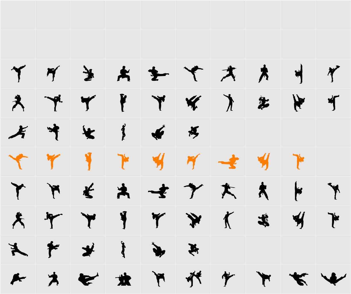 Karate Chop Character Map
