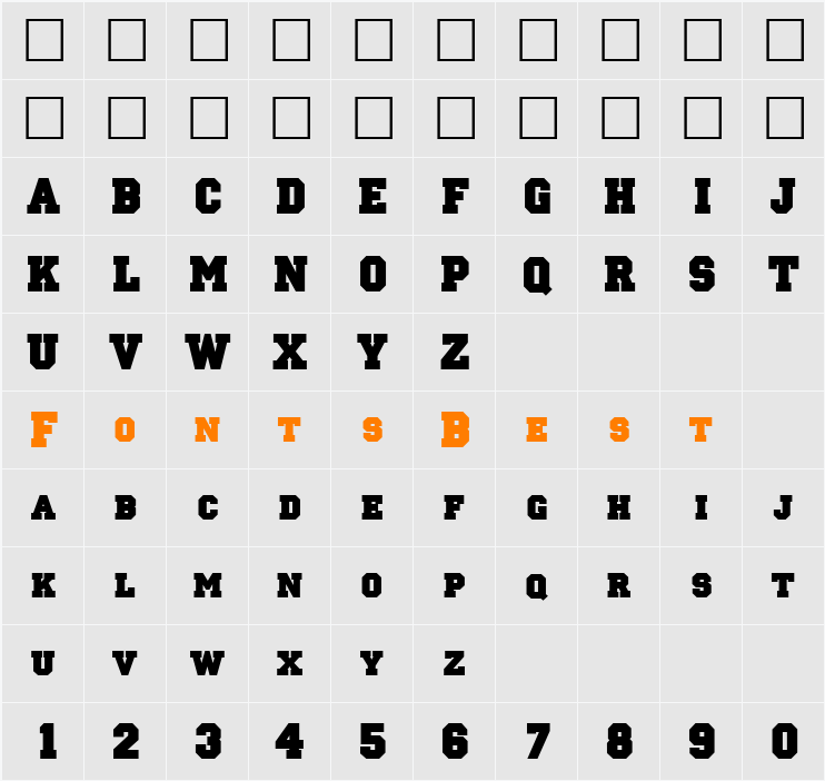 LettermanSolid Character Map