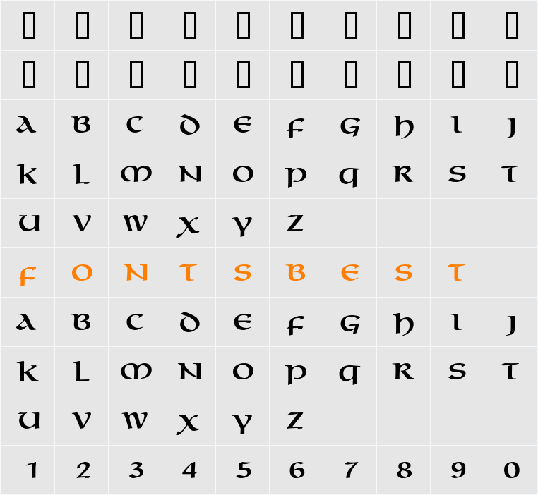 MacedonCapsSSK Character Map