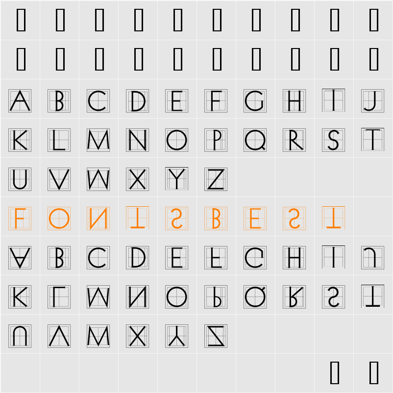 XperimentypoThree Character Map