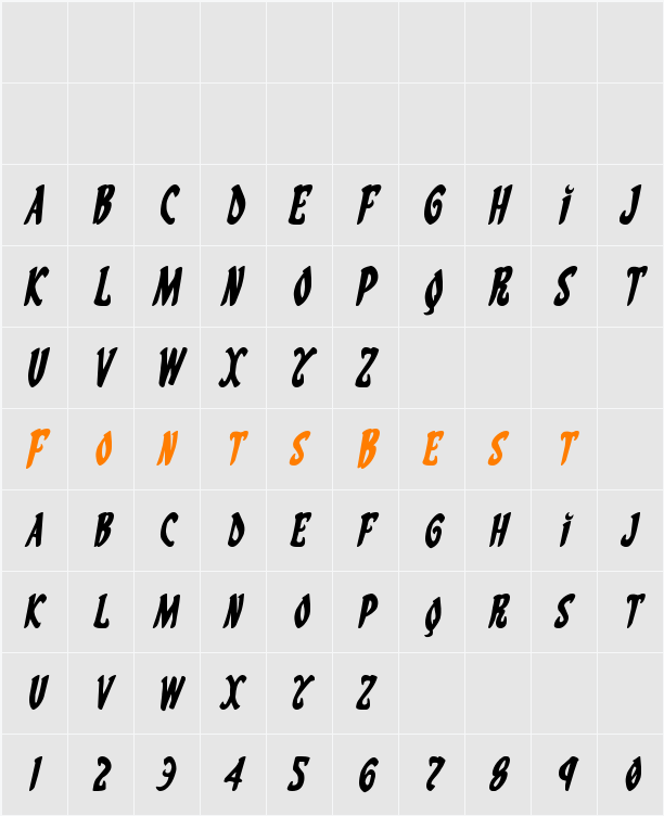 Eskindar Italic Character Map
