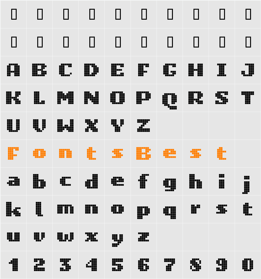 Unibody 8 Character Map