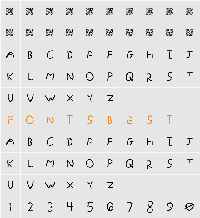 GrandStencil Character Map