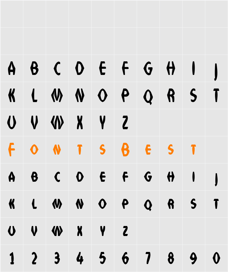 VTC Anglika Bent Character Map