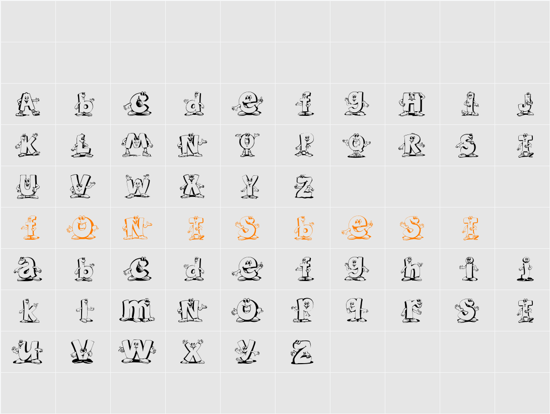 Letterbeings Character Map