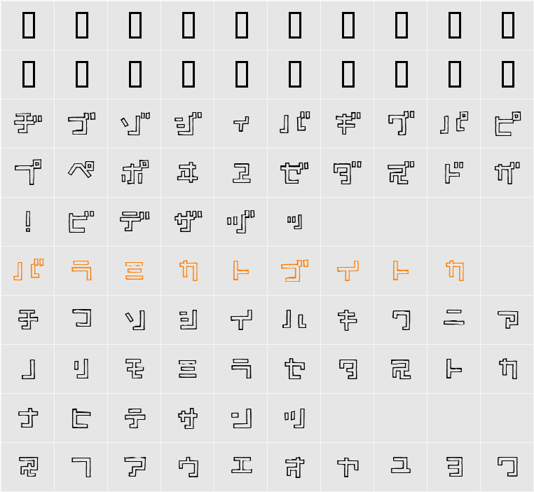 TimberKT Character Map