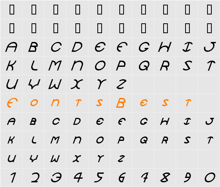 JaySetch Character Map