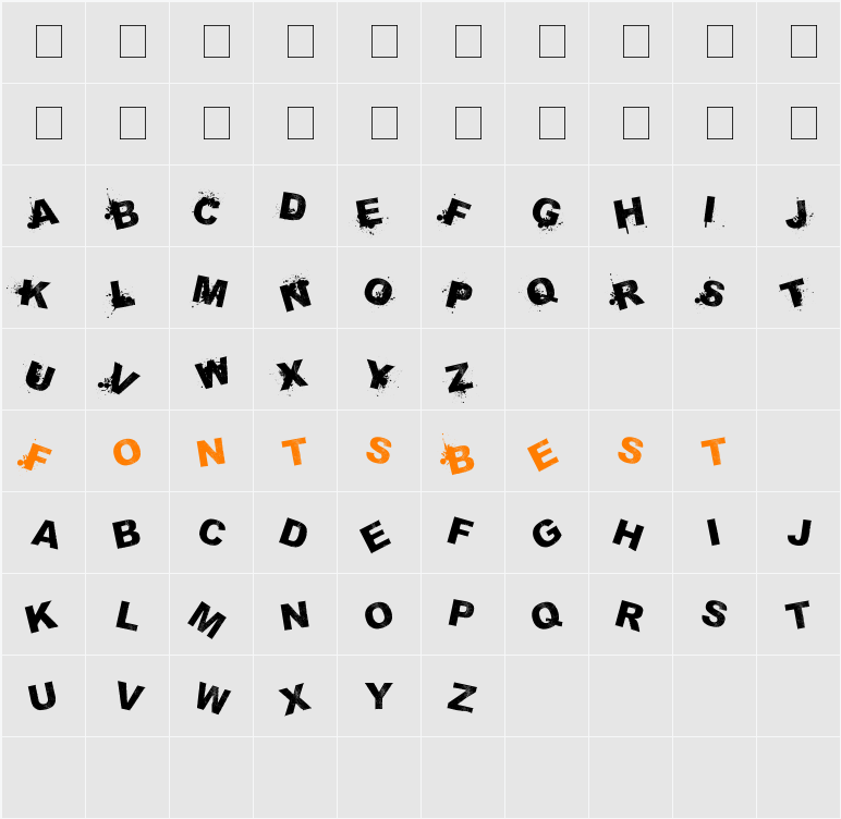 saMmiEs Sans serIf MixeD Up Character Map